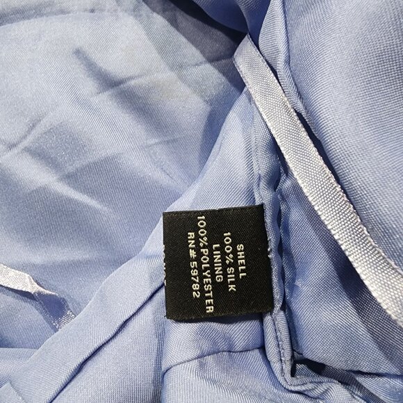 Adrianna Papell Dress Blue Evening Halter Gown Size 14 Polyester Silk Embellishe - Picture 6 of 11